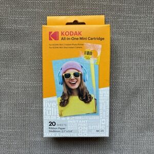 KODAK All-in-One Mini 2 Photo Printer Cartridge 20 Sheets 54x86mm Paper KOD-MC20